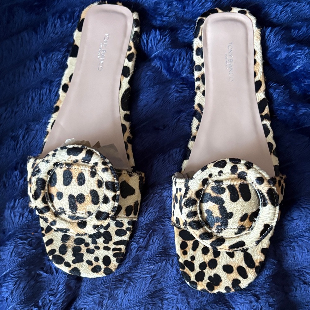 Tony Bianco Leopard Print Mules